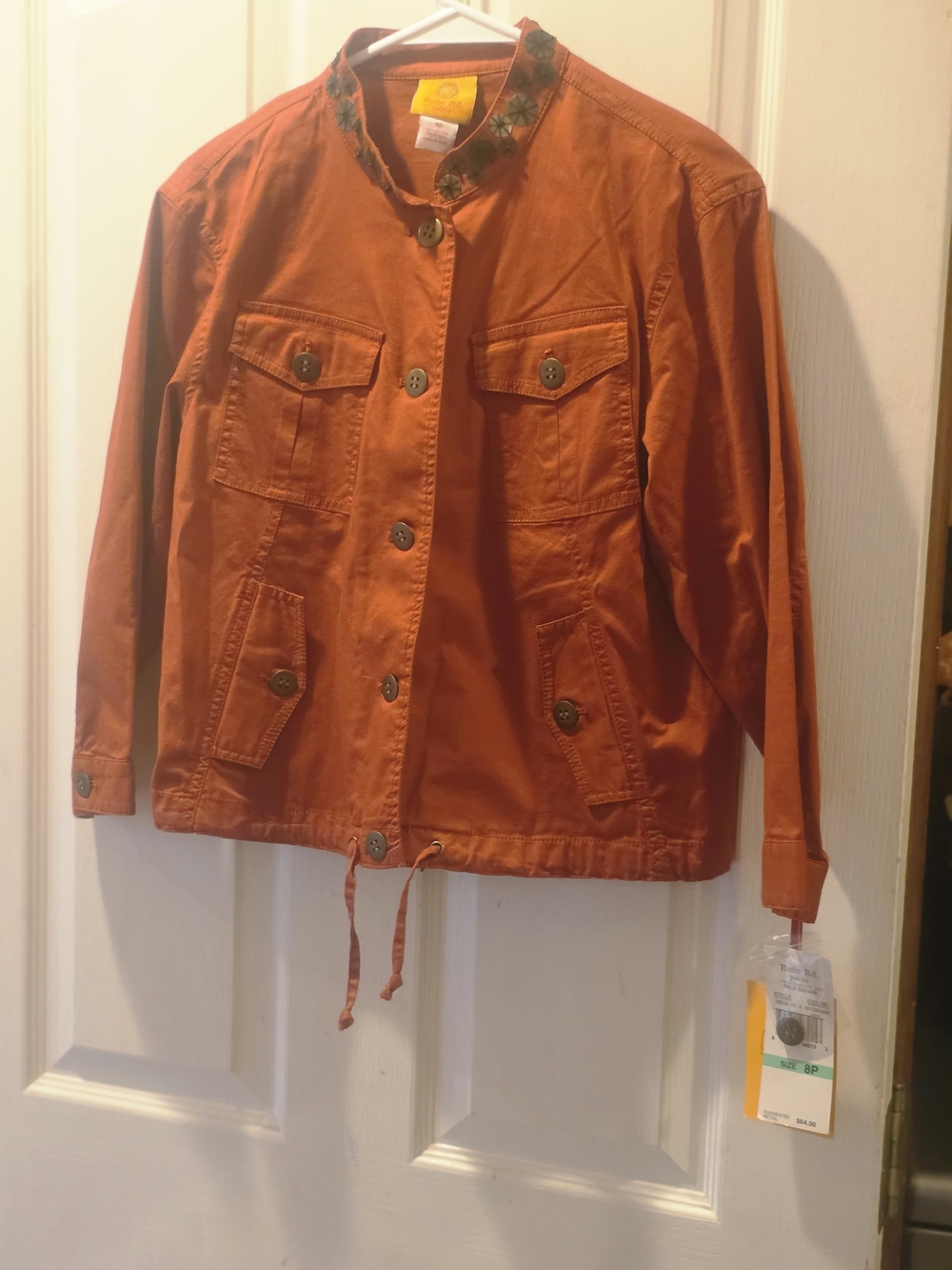 Ruby Rd. Rust Orange Button-Front Jacket - Picture 2 of 9